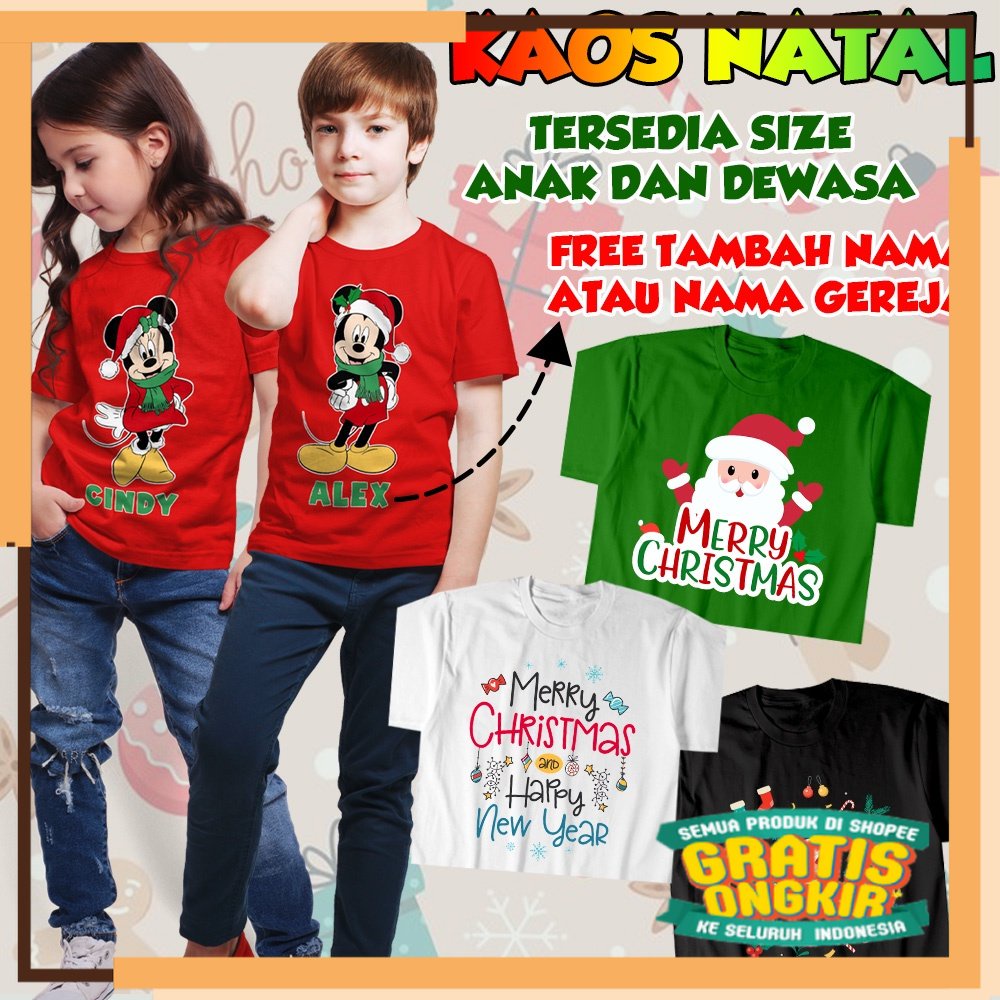 KADO NATAL 2022 KAOS NATAL COUPLE KELUARGA / BAJU NATAL COUPLE KELUARGA / BAJU COUPLE FAMILY TEMA NA