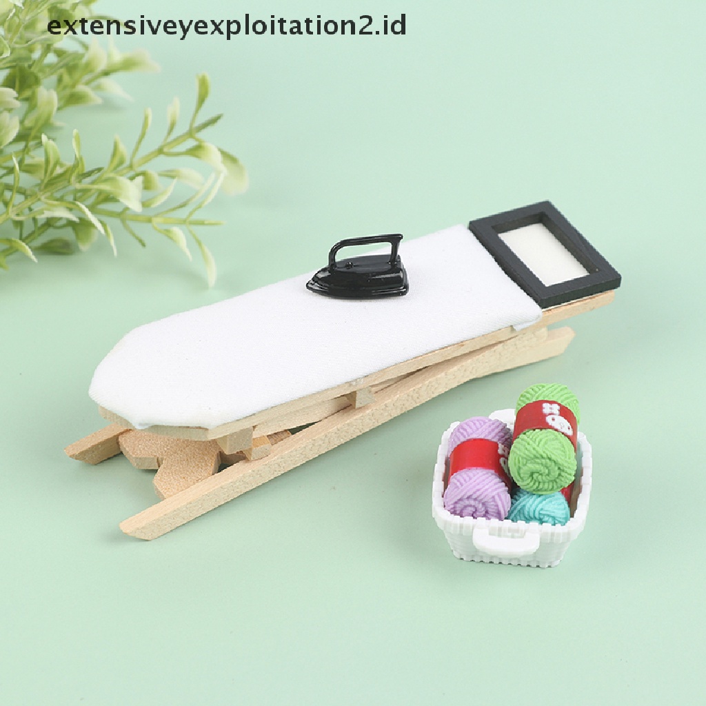 Set Miniatur Papan Setrika Skala 1: 12 Untuk Dekorasi Rumah Boneka