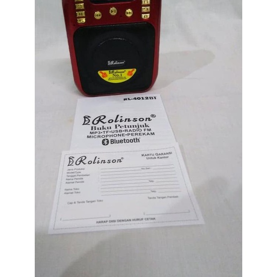 Speaker Pinggang MP3 + Radio + Mic Rolinson RL- 4012