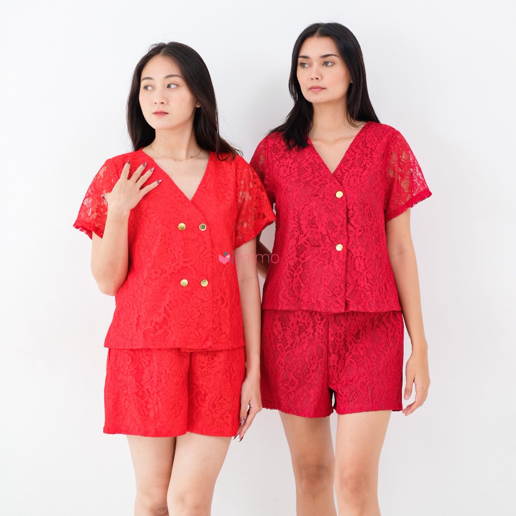 Ling Brokat Short Set - Christmast Collection