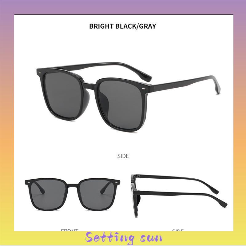 Kacamata Hitam Anti Radiasi Kacamata Korea Fashion Retro Bingkai Hitam Sunglasses Untuk Wanita/Pria TN