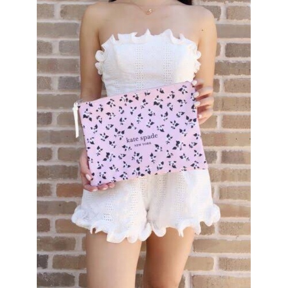tas kosmetik wristlet pouch kate spade aster pink original