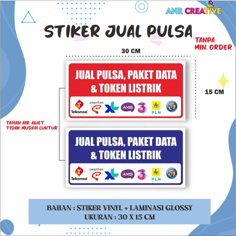 Stiker Jual Pulsa/Stiker Konter Murah/Stiker Hiasan Konter/Dekorasi Konter/Warung