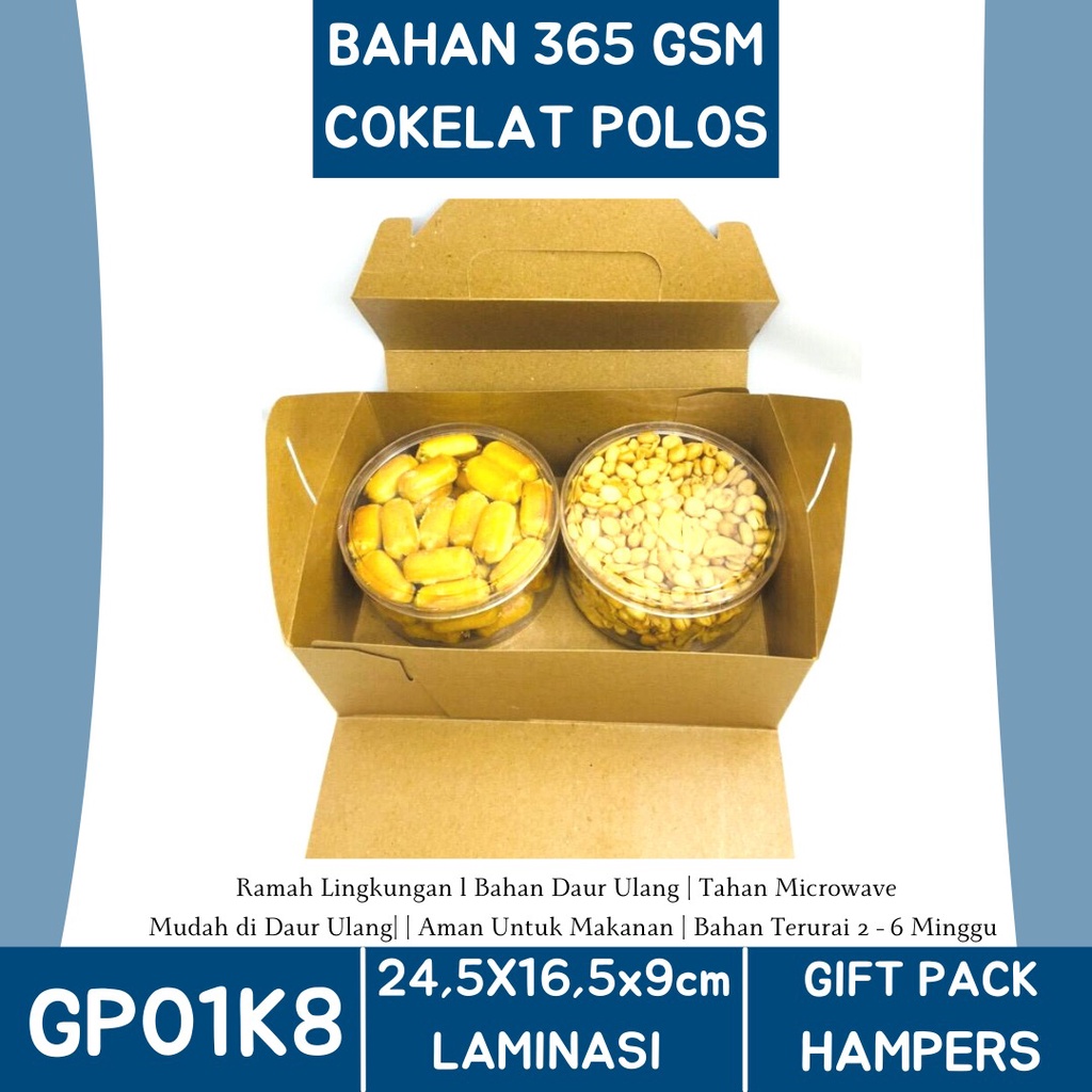 Gift Pack Handle Box Hampers Box Kue Kering (GP1K8-24.5x16.5x9 Cm)