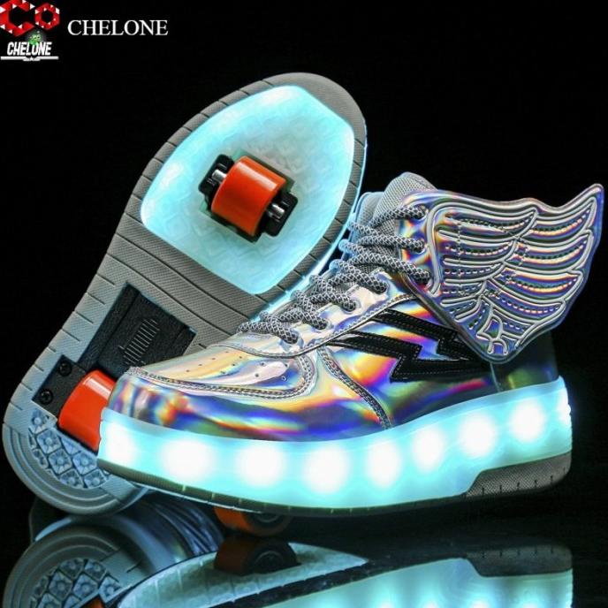 Sepatu Roda Heelys Lampu Led Roller Shoes Sepatu Roda Deformasi Meswameria