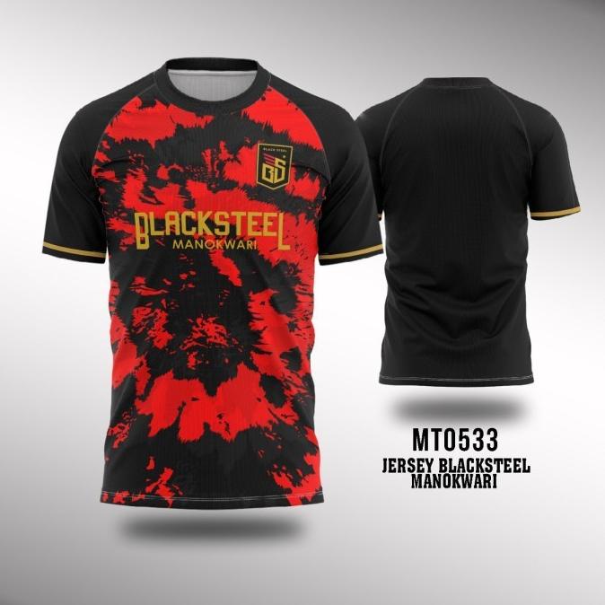 T0P KAOS JERSEY SEPAKBOLA - FUTSAL BLACKSTEEL MANOKWARI - MT0529 NICE