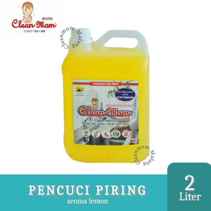 Clean Mom Sabun Cuci Piring danTangan Antiseptic 2 Litter Dishwash Handwash
