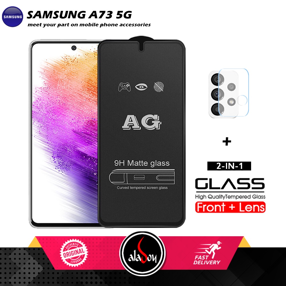 Samsung A73 5G PAKET 2IN1 Tempered Glass Matte Anti Glare Full Layar dan Tempered Glass Kamera