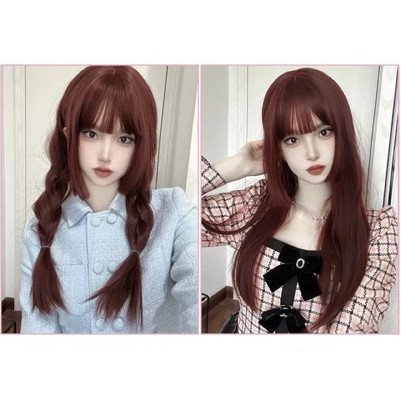 T41B full wig korean style hime cut 55-60 cm