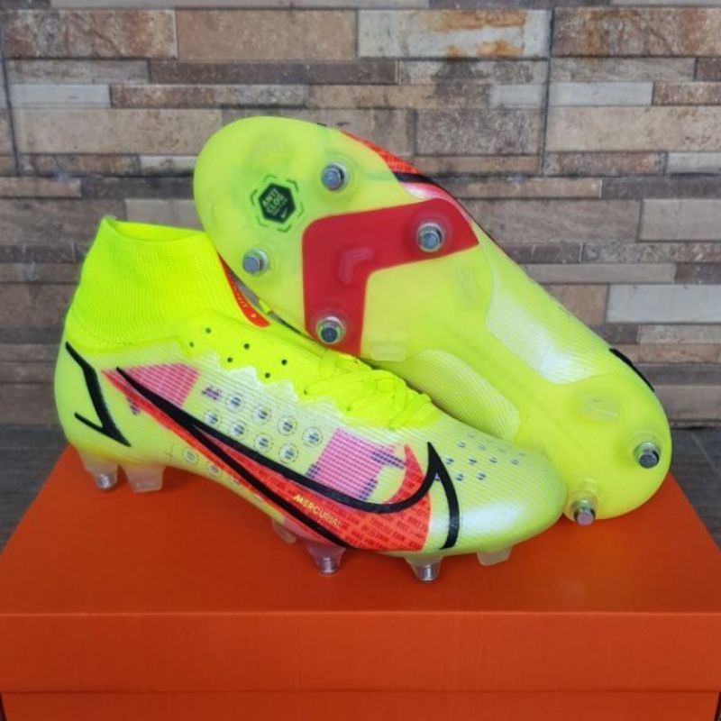 SEPATU BOLA NIKE MERCURIAL SUPERFLY8 ANTICLOG YELLOW RED FG-SEPATU BOLA NIKE