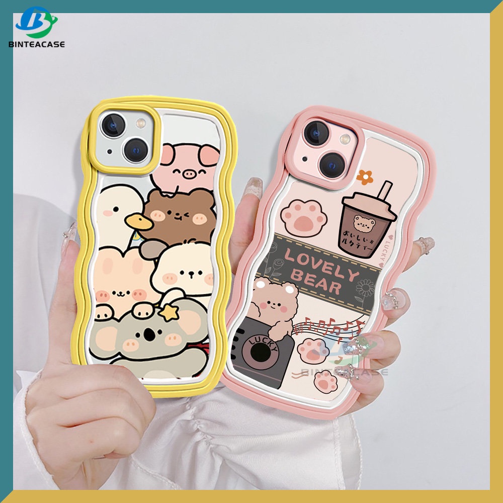 Case Bahan TPU Desain Hewan Minuman Milk Tea Untuk iPhone 11 14 12 13 Pro MAX 7 8 Plus 6s Plus XR 14 Plus XS MAX