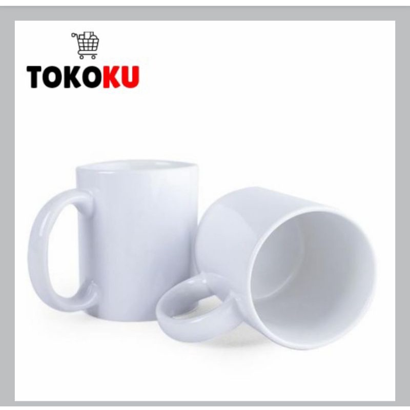 MUG CANGKIR KERAMIK PUTIH POLOS IMPORT/MUG SABLON SOUVENIR PERNIKAHAN