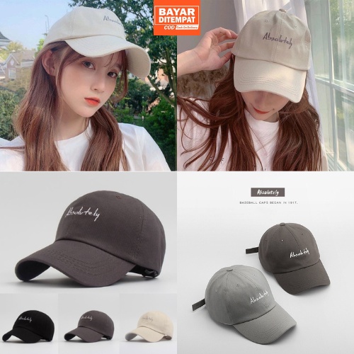 Topi Absolutely / Topi Bordir Absolutely Korean Style Ring Besi Unisex Remaja Dewasa