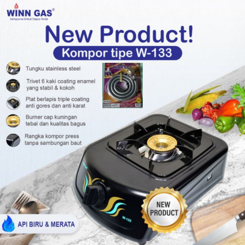 Winn Gas  ,  W  133   ,W188   Win Gas  , Kompor Gas  1 tungku