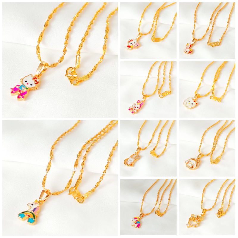 Kalung Anak Xuping Karakter Animasi Cantik dan Lucu Warna Emas