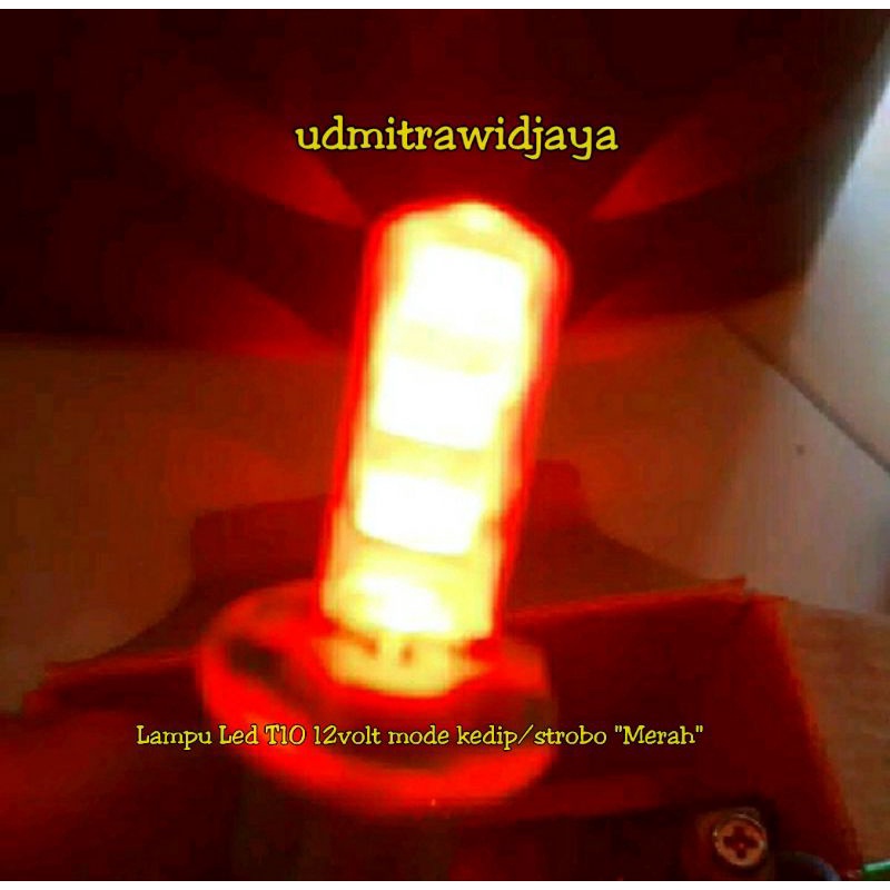 LAMPU LED SENJA KOTA T10 12volt Mode kedip / stroboo lampu mundur lampu stop rem  mode kedip kedap-kedip lampu T10 12 volt 12v lampu led jelly lampu senja kota lampu spedometer motor mobil