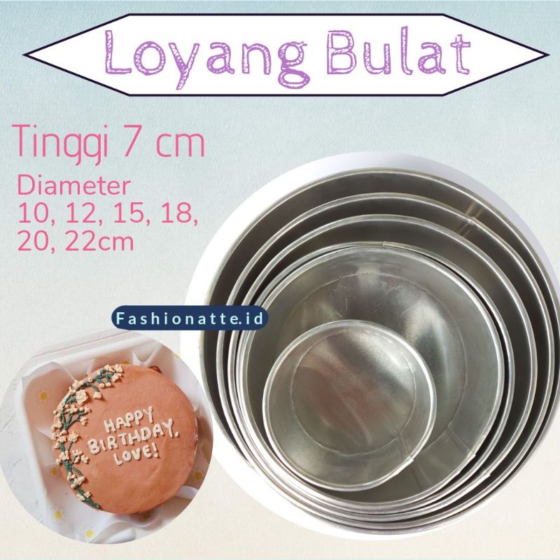 Loyang Bulat Press Tanpa Sambungan Aluminium Anti Lengket Tinggi 7cm | Cetakan Bolu Kukus, Kue Ulang