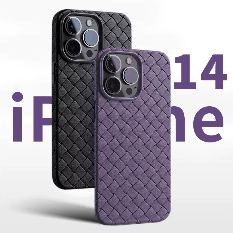 Woven weaving IPHONE 12 13 14 PRO MAX 12 13 mini X XR XS MAX 7 8 se2 se3 14 plus case casing cover anyaman