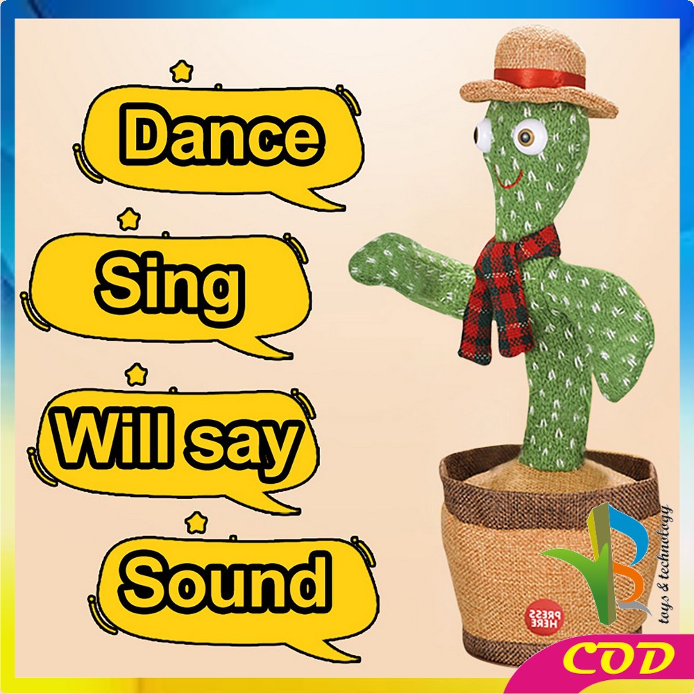 RB-M179 Mainan Kaktus Bergoyang Dancing Cactus Boneka Kaktus Goyang dan Bicara Kaktus Joget Ngomong