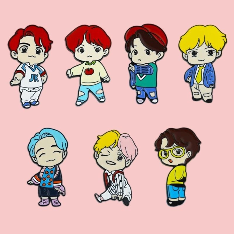 Bros Pin Desain Kartun BTS Untuk Aksesoris Tas Ransel