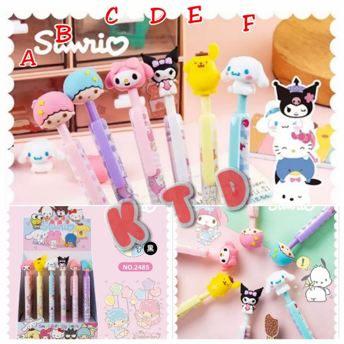 

@@@@] Pulpen Gel Hitam My Melody Kuromi LTS Pompompurin cinnamoroll
