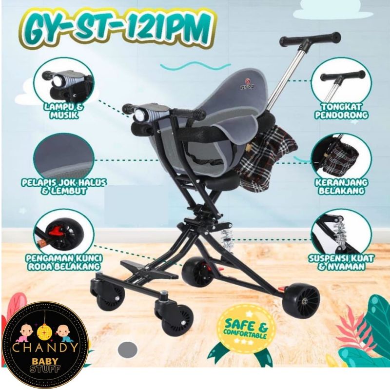 MAGIC STROLLER BABY GYRO GY-ST-121PM ADA MUSIK DAN LAMPU