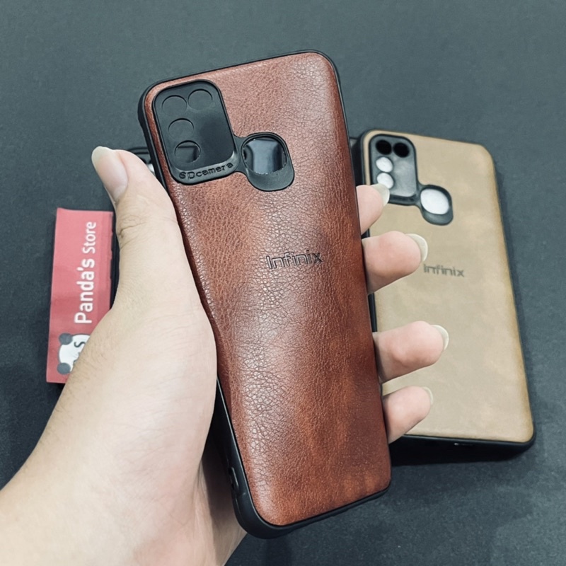 Leather Case Infinix Hot 10 Play / Hot 11 Play Softcase Kulit Elegan Casing Slim Fit