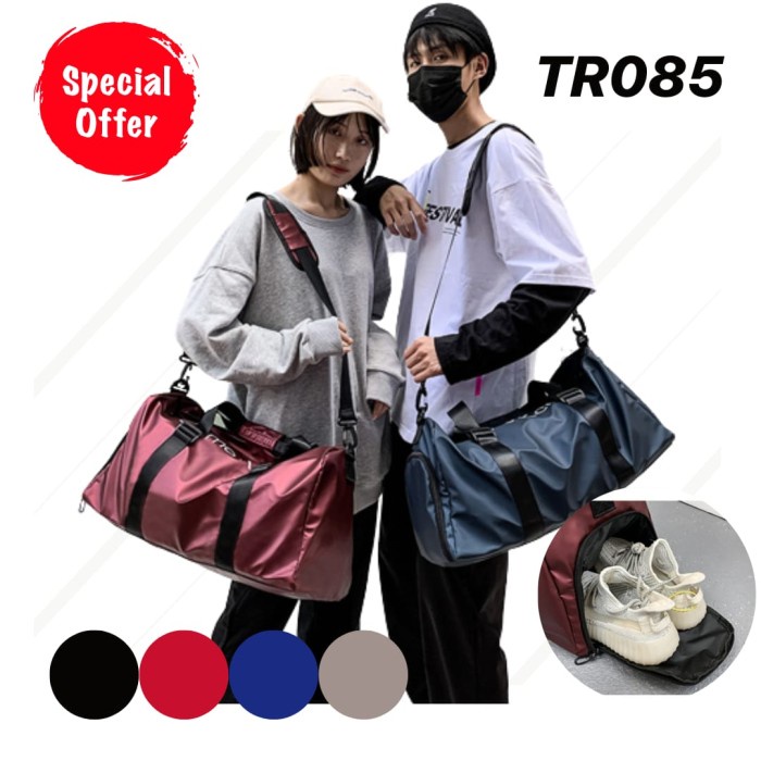 Tas Gym Tr085 - Tas Travel Sport Gym Bag Pria Wanita Selempang Olahraga Import