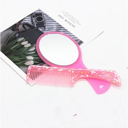 Kaca Dan Sisir Set / Cermin Make Up Set Ukuran Sedang
