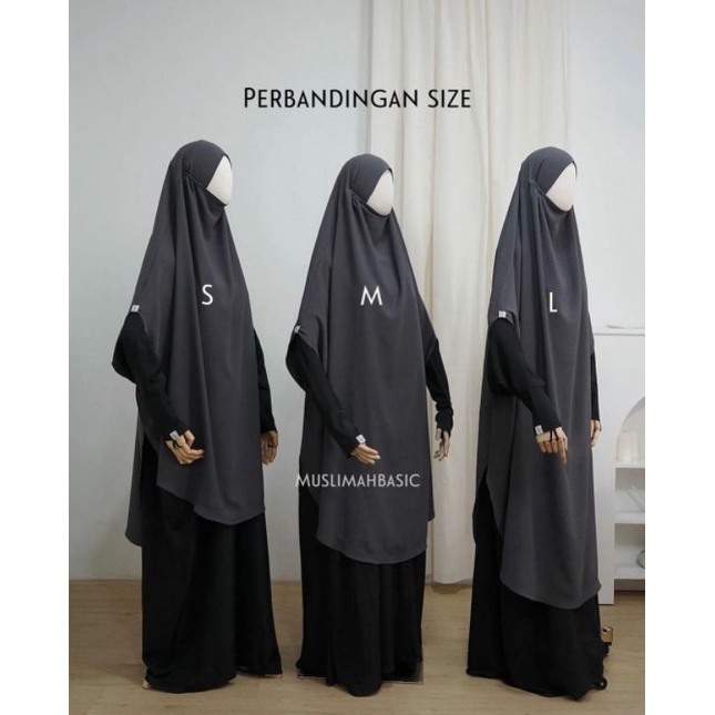 preloved FK instan long muslimah basic sz M black