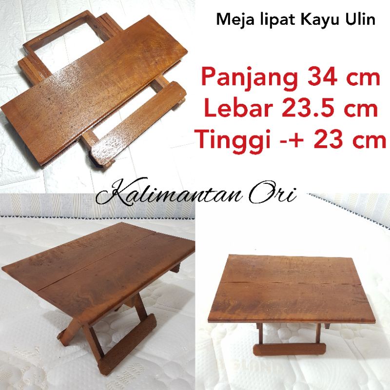 Meja Belajar Meja Kayu Ulin Kayu Besi Meja Lipat