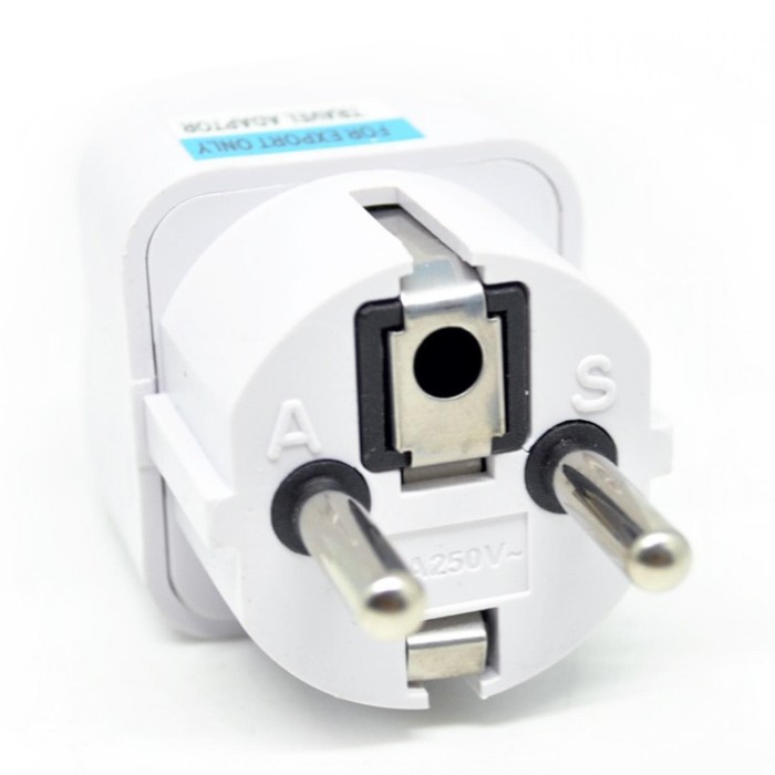 Stop Kontak Travel Adapter AU US TO 2 EU Pin 3 Lubang 2 bulat mi smart