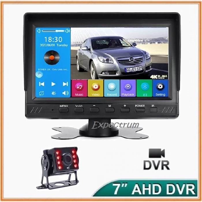 Monitor TV AHD 7&quot; MP5, CAR DVR Recording IPS Screen, Rear AHD Camera