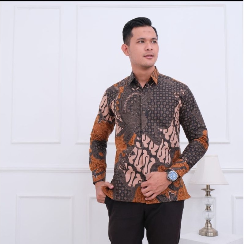 Kemeja batik pria lengan panjang Batik Kanaya full puring