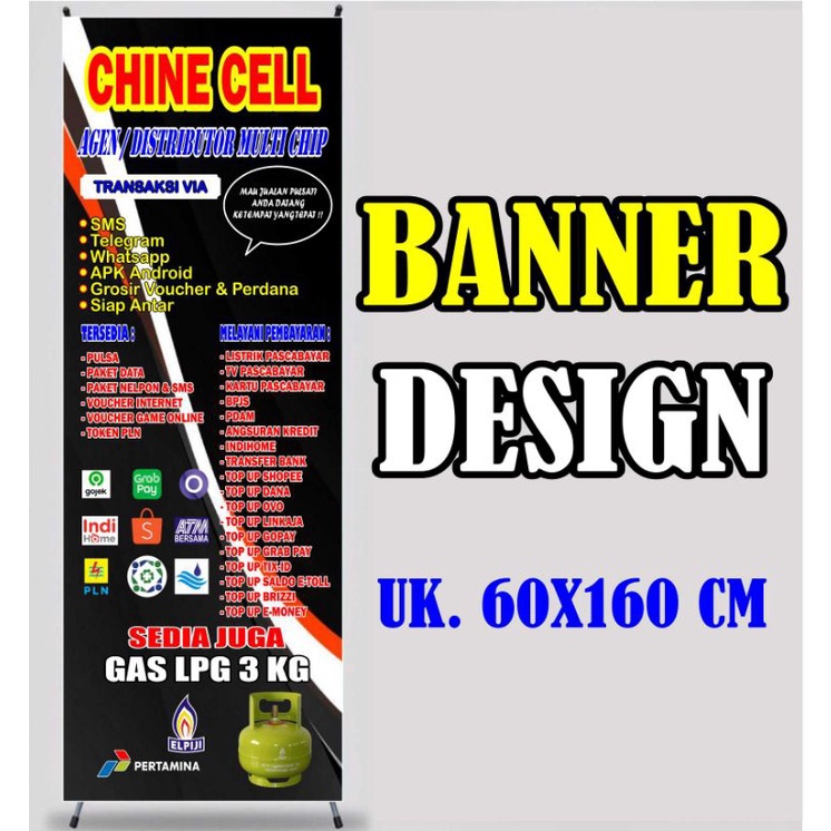 Banner, Spanduk Konter Jualan Pulsa, Top Up