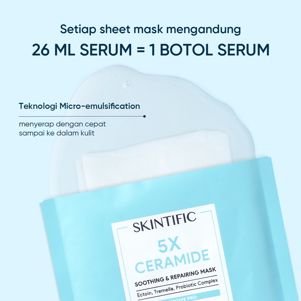 SKINTIFIC 5X CERAMIDE SOOTHING &amp; REPAIRING MASK (26ML)