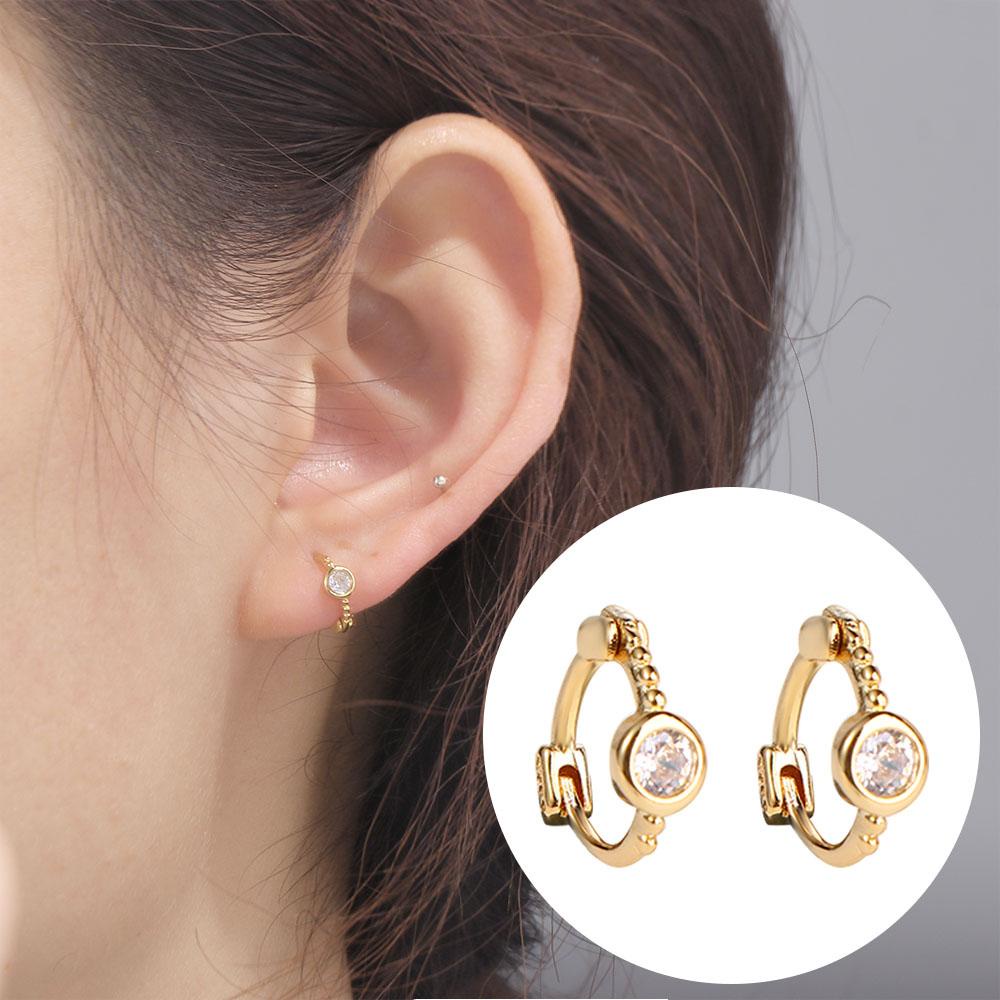 NEEDWAY Wanita Anting Klip Mini Sederhana Fashion Hypoallergeniic Minimalis Telinga Perhiasan Tindik Earring