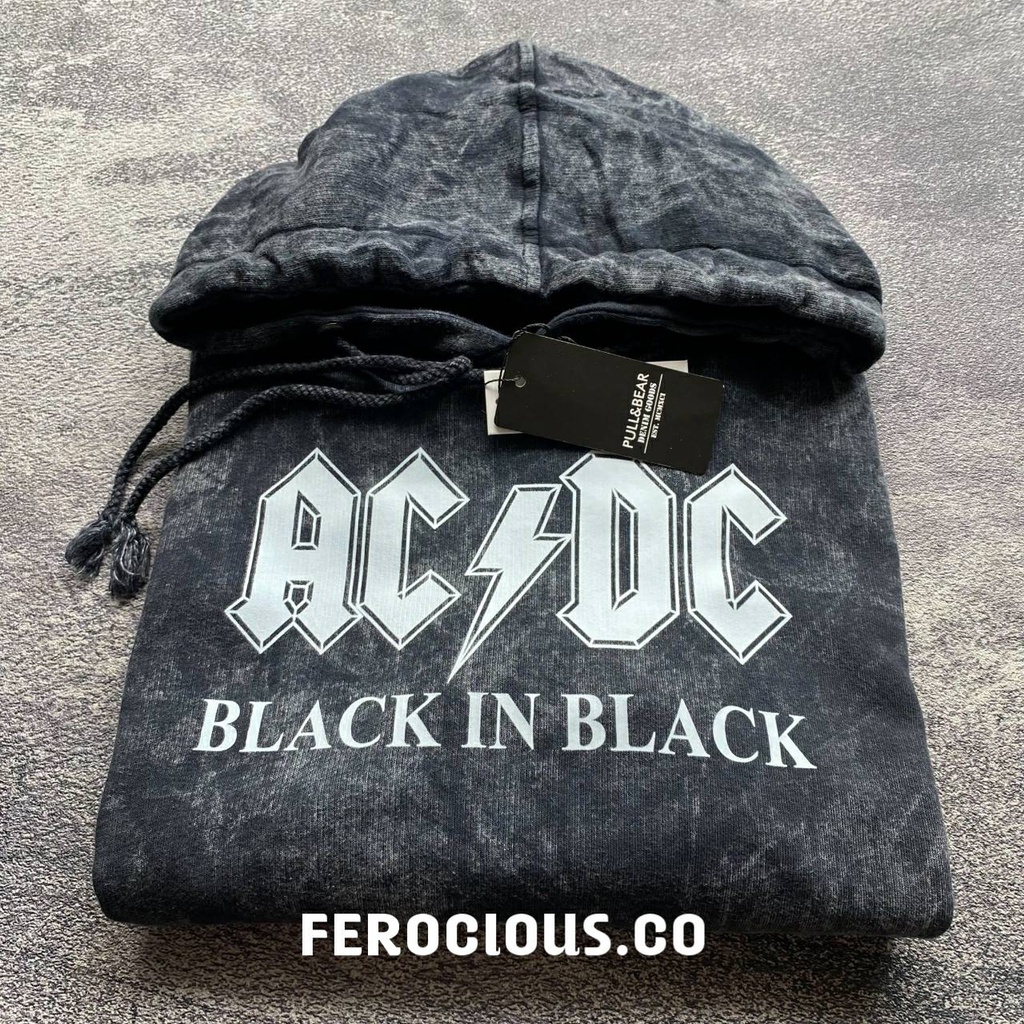 Jaket Sweater Hoodie AC DC Sandwash Logo White Jaket Sandwash Free Sticker