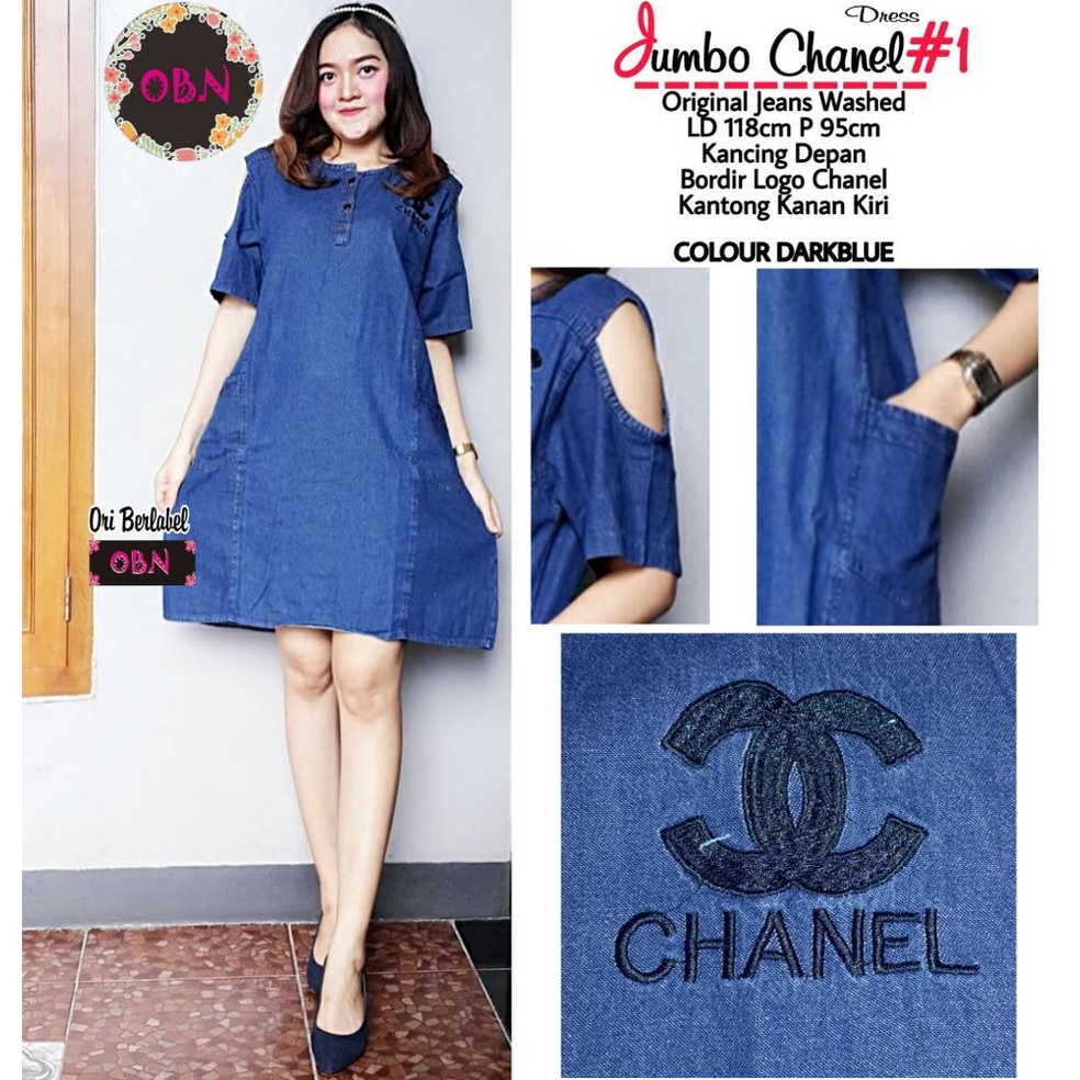 Chana Dress Jeans Jumbo Mini Dress Lepis Ld 120 Home Kasual Dress Denim Viral Kekinian