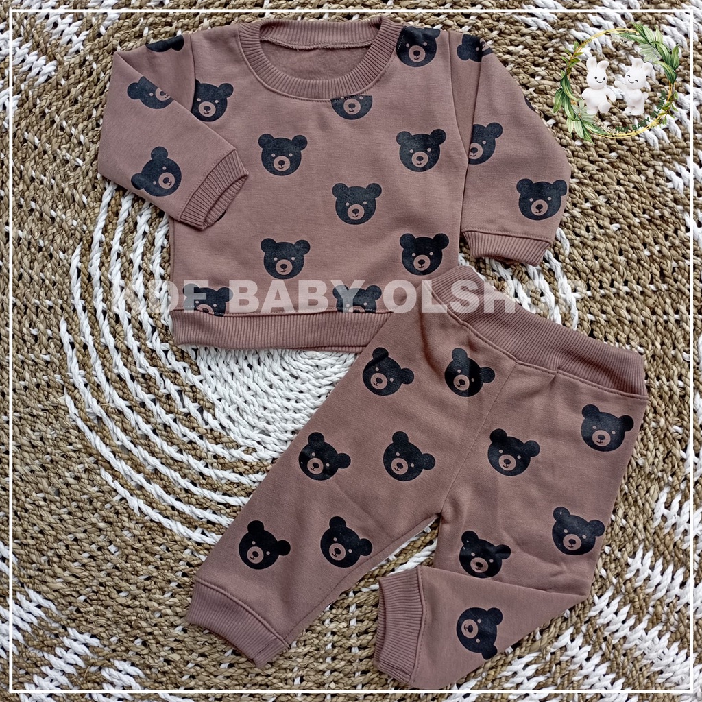 setelan sweater anak laki laki 4-15 bulan motip kepala beruang switer anak laki laki sweter anak laki laki sweater anak perempuan