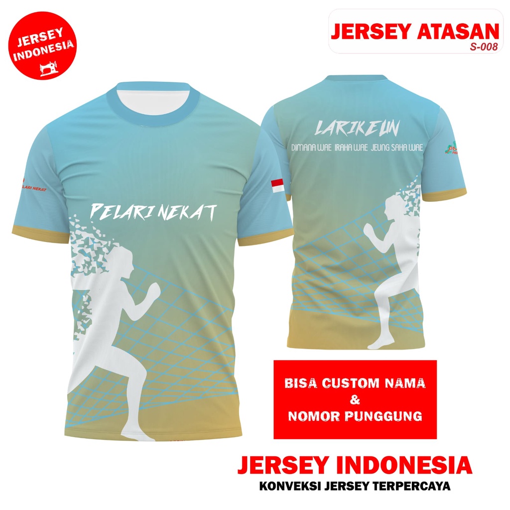 Jual JERSEY RUNNING PELARI NEKAT BAJU KAOS OLAHRAGA LARI FULL PRINTING