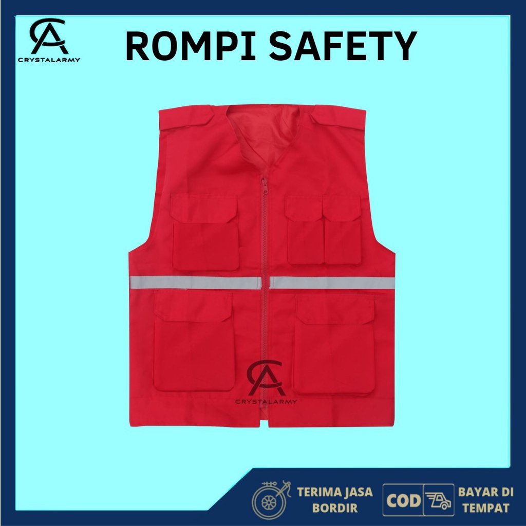 Rompi Proyek - Rompi Safety - Rompi Tambang - Rompi kain - Rompi K3 - Rompi Stabilo