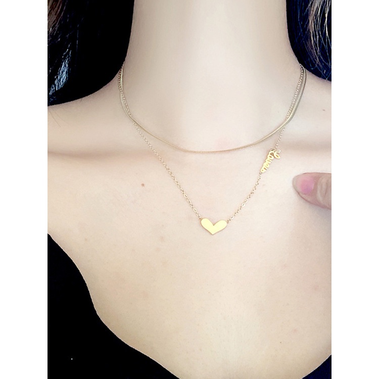 Fancyqube Kalung Rantai Multilayer Bahan Titanium Steel Gaya Hip Hop Untuk Wanita