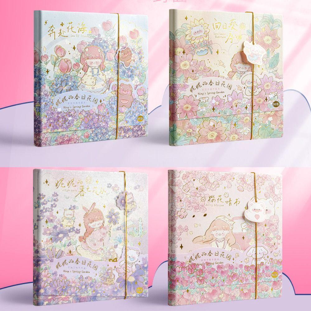 R-flower Notebook Hadiah Siswa Persegi Kreatif Buku Akun Tangan