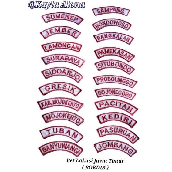 BET / BEDGE LOKASI JAWA TIMUR ( BORDIR )