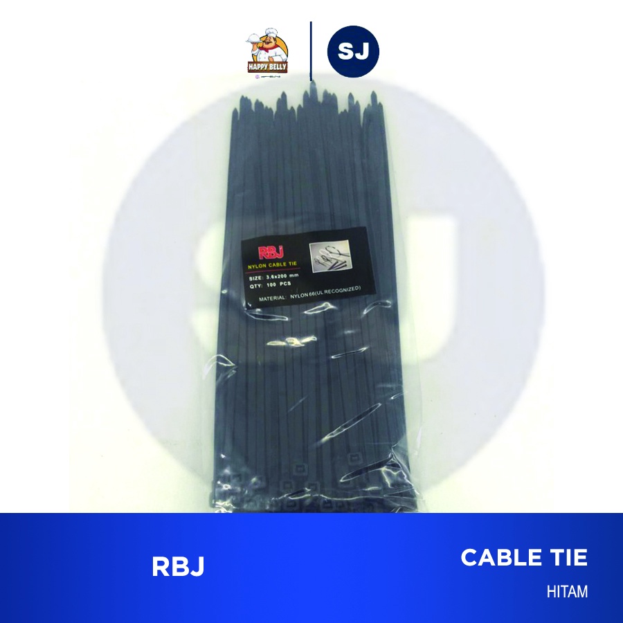 Kabel Ties / Cable Tie RBJ isi 100pcs - 4,8 MM x 300 MM, Hitam