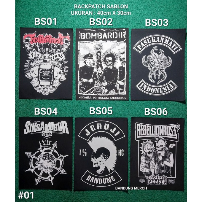 BACKPATCH SABLON MUSIK BAND METAL / ROCK TERLARIS BEST QUALITY