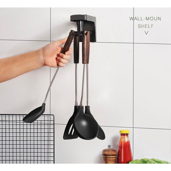 IKILOSHOP KRH6 Kitchen Rak Hook Putar Tempat Sutil Gantungan Kunci Serbaguna