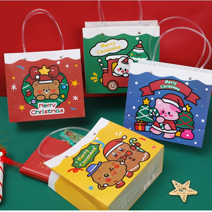 [ORGM] Aneka Gift Bag Paper bag Xmas Natal Tas Kado Plastik Kertas Full Colour Motif Bear Lucu