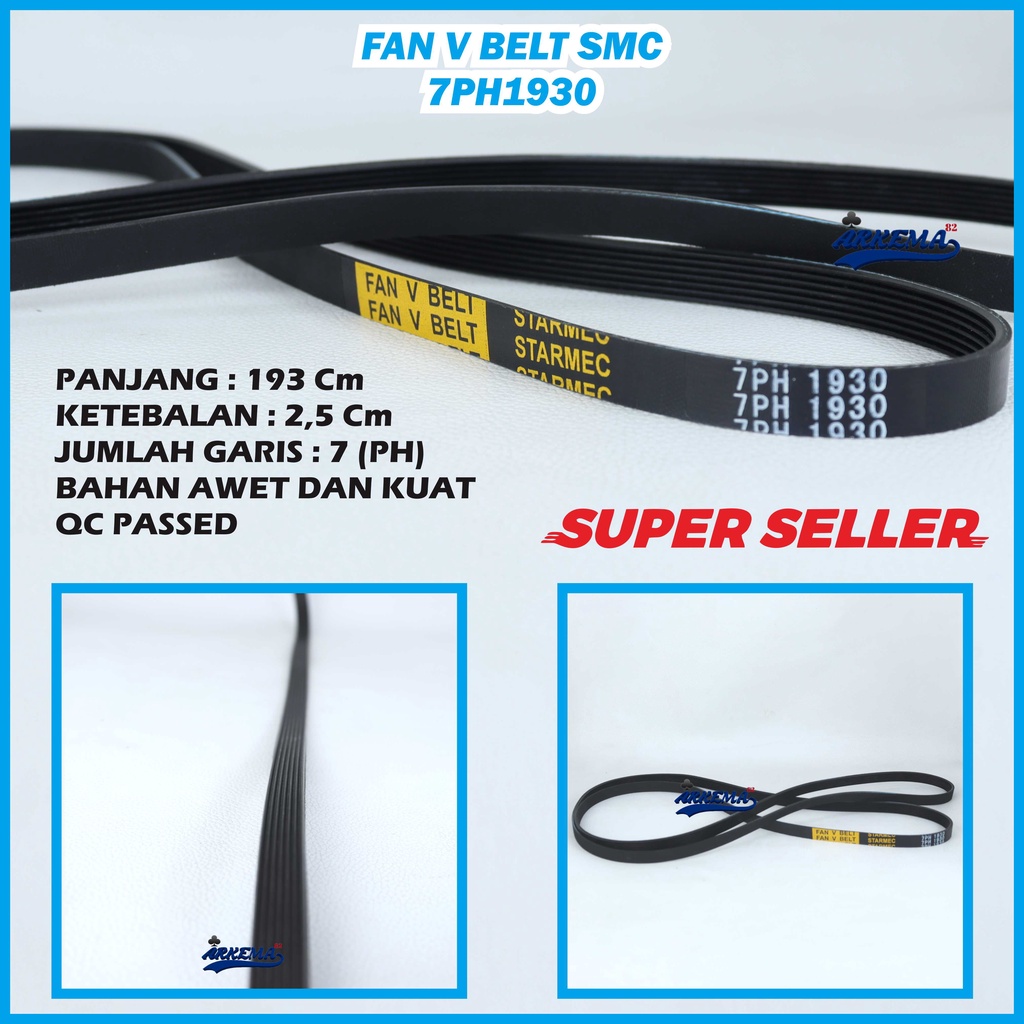 FAN V BELT 7PH 1930 | VAN BELT | VANBELT | V-BELT | TALI BET MESIN CUCI DRYER SMC ARKEMA